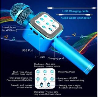 X0027J58T1 BLUEFIRE WIRELESS 4 IN 1 BT KARAOKE MICROPHONE W LED